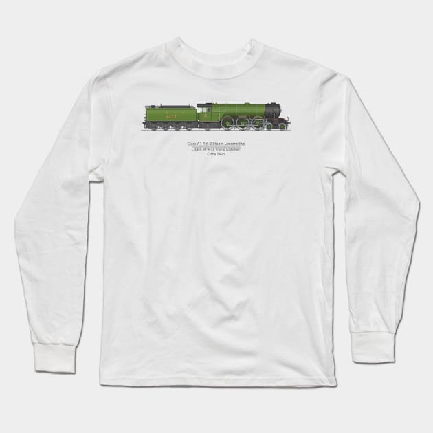 Flying Scotsman Circa 1925 Long Sleeve T-Shirt by SteveHClark